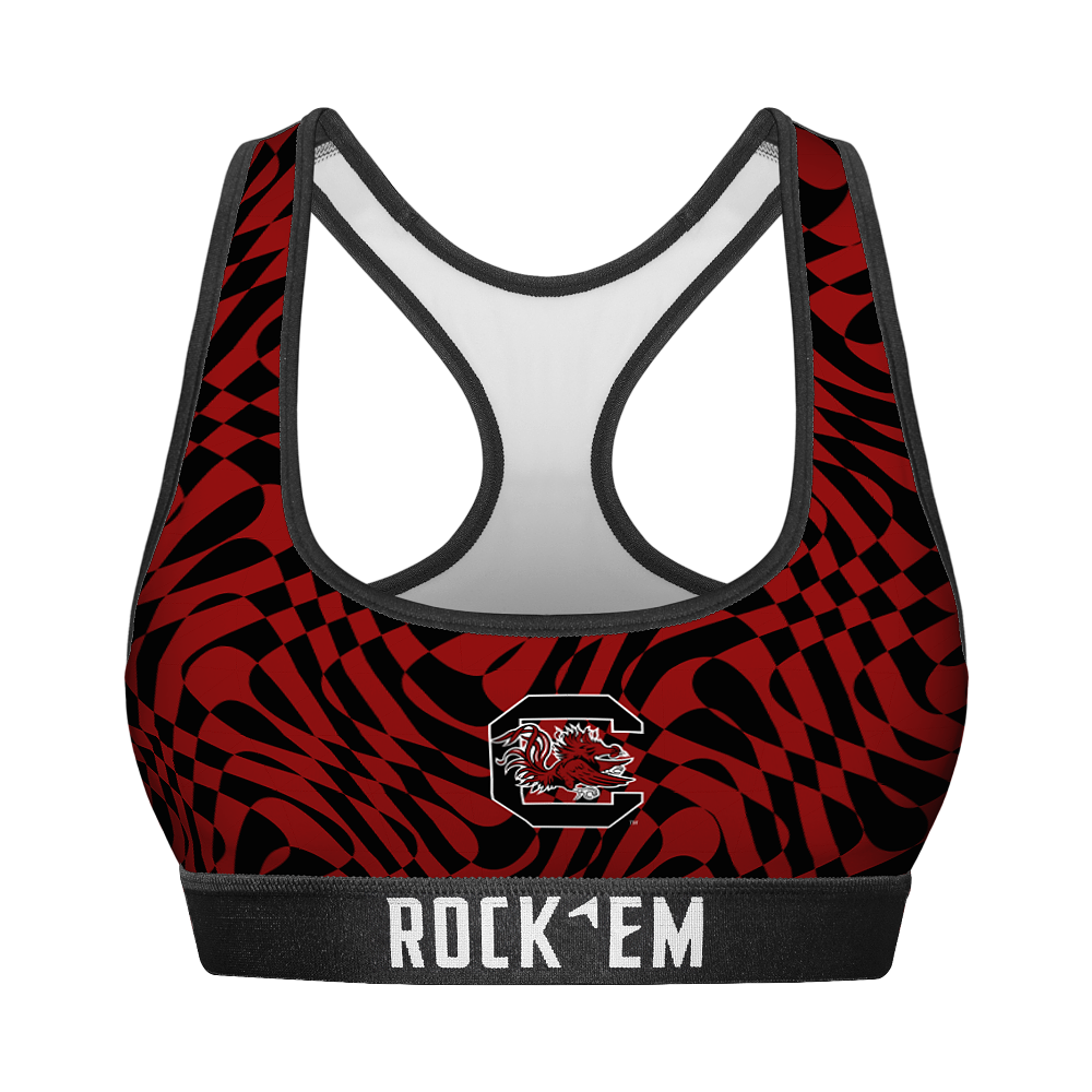 Women's Sports Bra - South Carolina Gamecocks - Wavy Checkers
