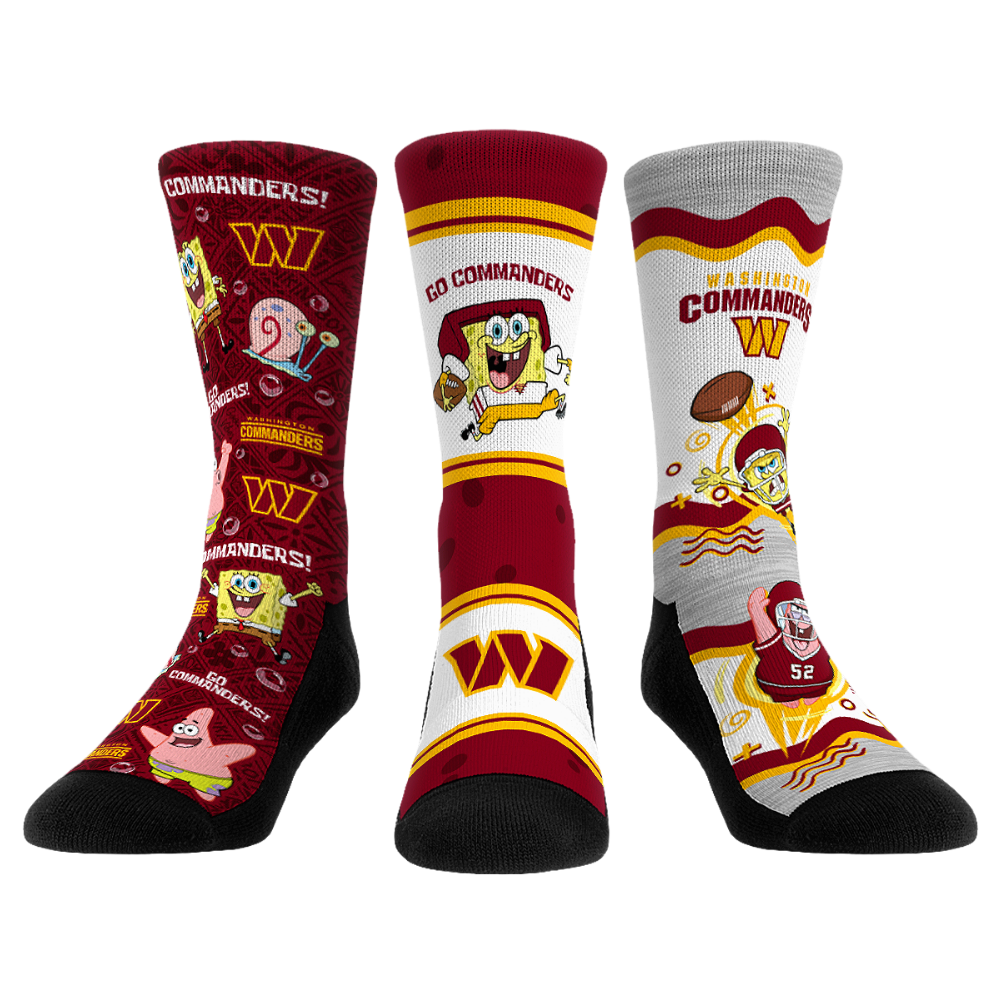 Washington Commanders - SpongeBob SquarePants  - 3-Pack